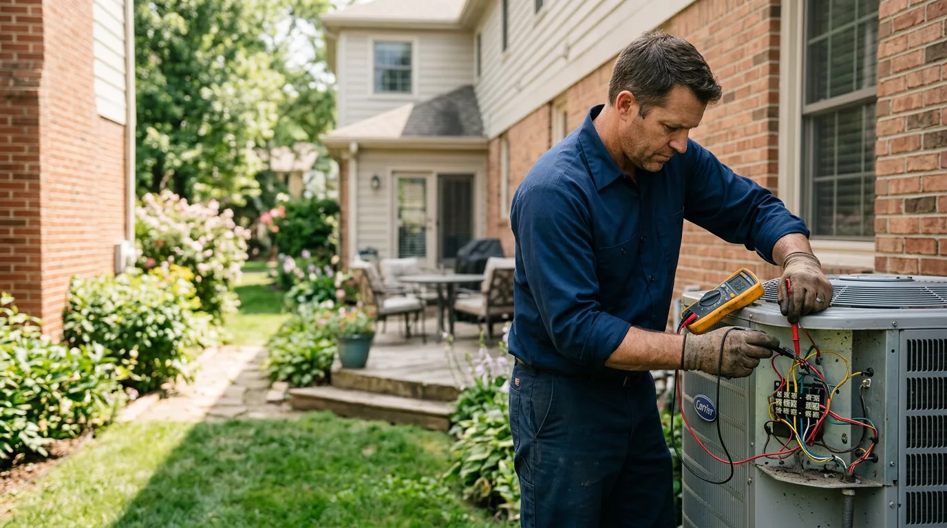 HVAC technician working near Oakfield, NY